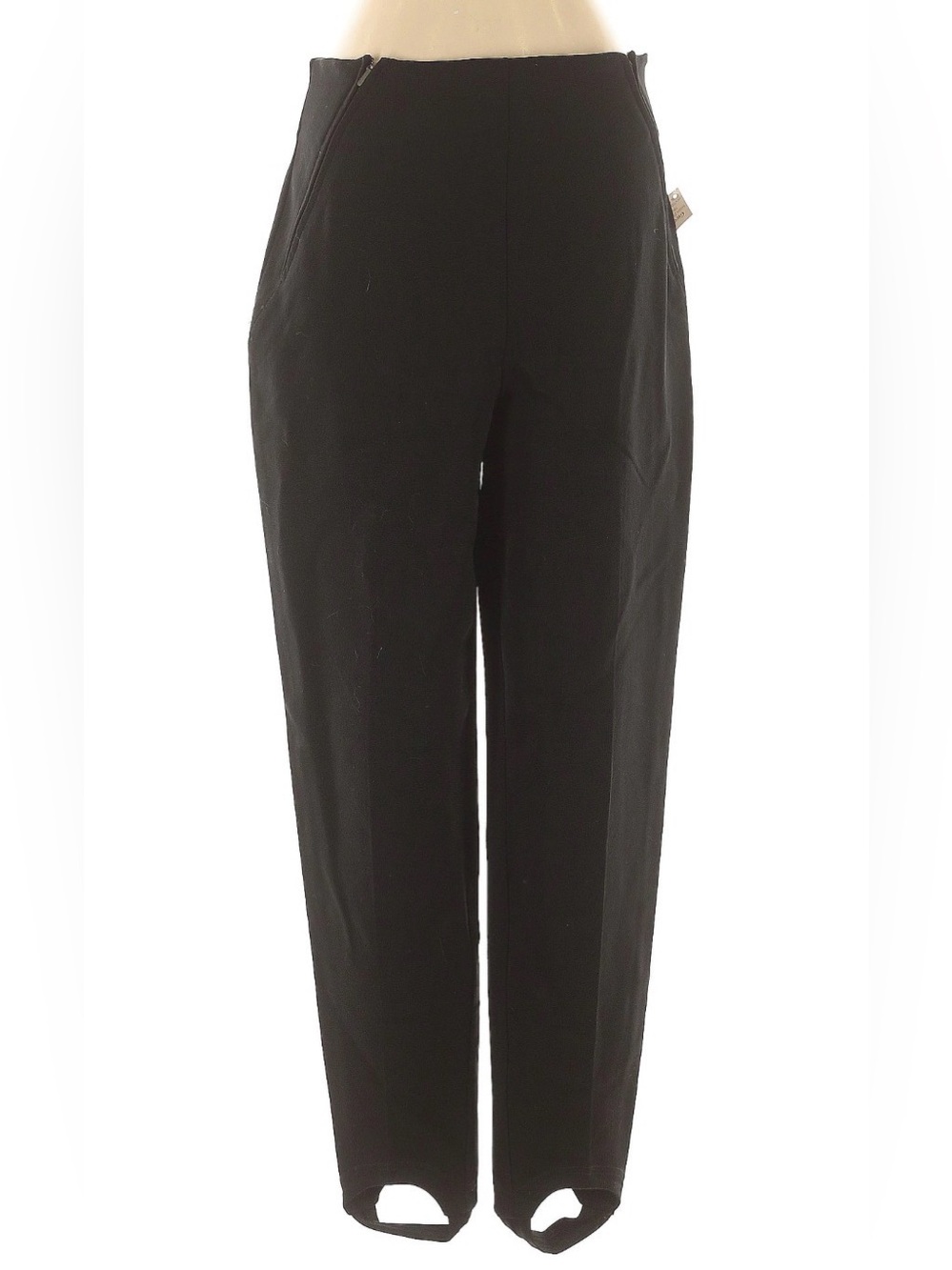 Vintage 80s 90s Byblos Stirrup Pants Diagonal Zippers at Hips Dress Pants